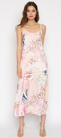 Luxurious Pinks &amp; Tropical Long Chemise Dress