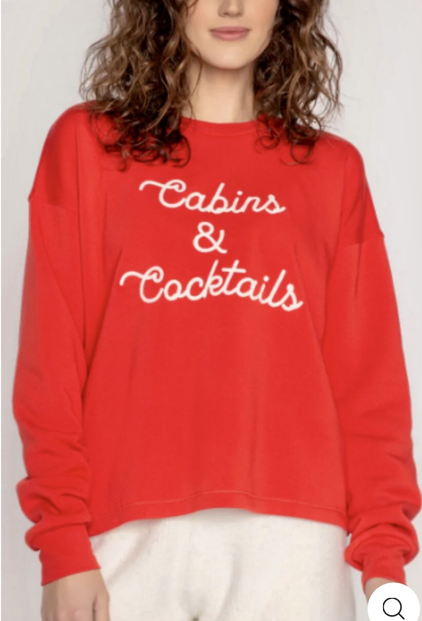 Cabins & Cocktails Cozy Long Sleeve Top Size XS , XL