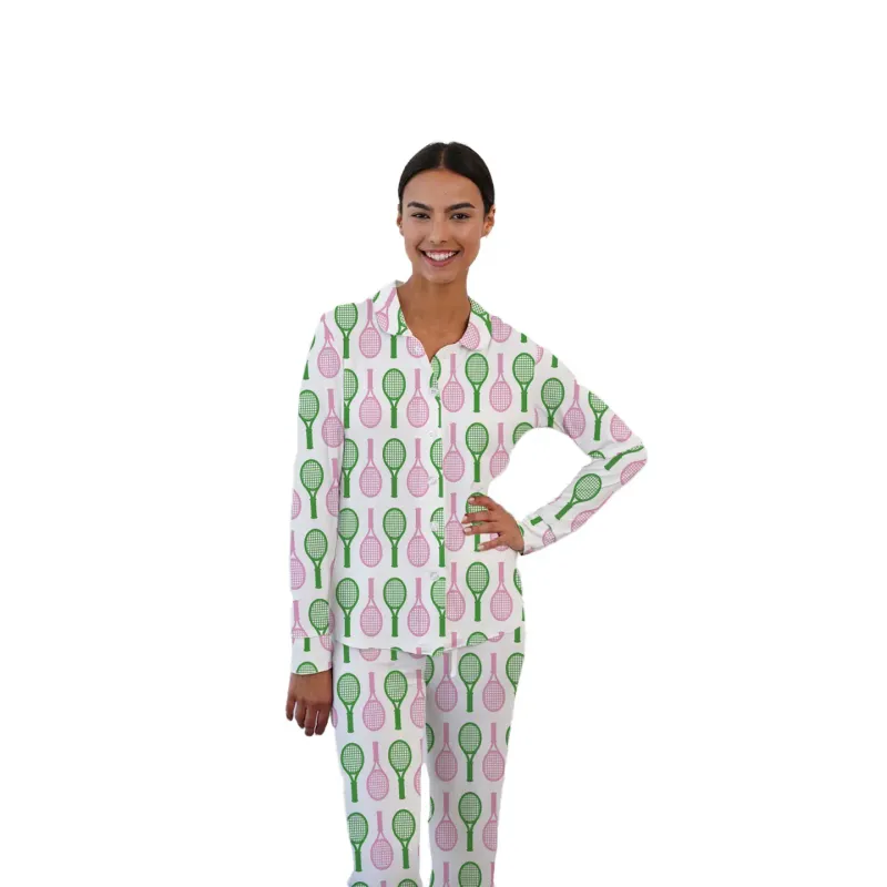 Tennis Long Sleeve Pajama PJ Pant Set