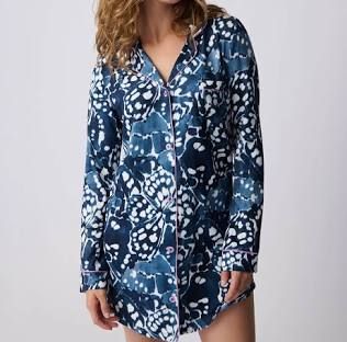 PJ Salvage Blue Navy Butterfly Modal Nightshirt