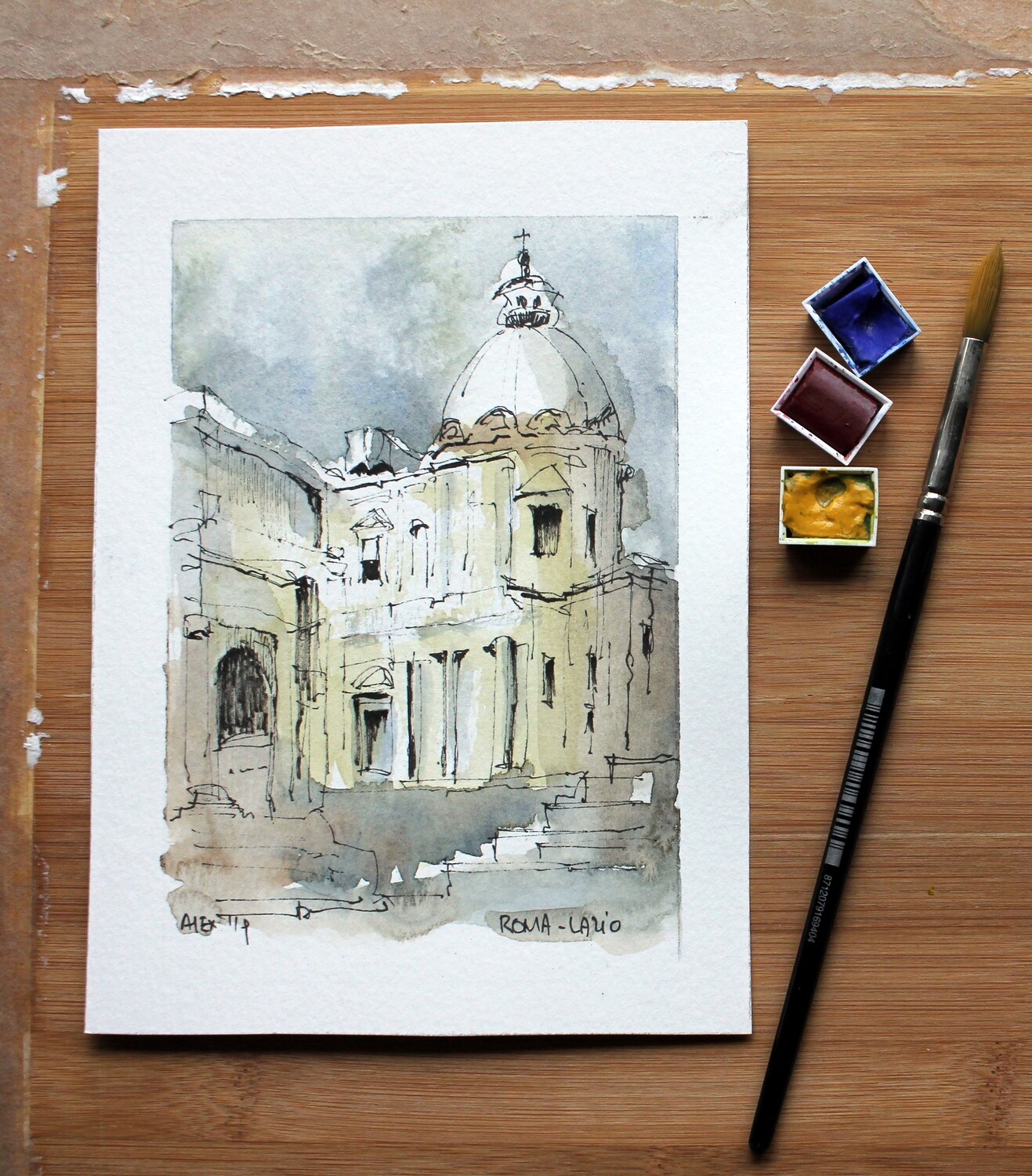 Watercolor, Lazio, Italy