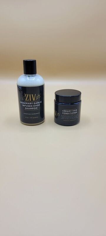 Rosemary Garlic Infused Shampoo and Herb Infused Hair Conditioner