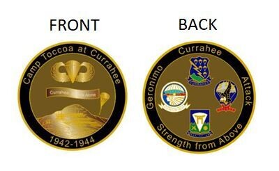Camp Toccoa at Currahee Challenge Coin (quantity 1- 4)