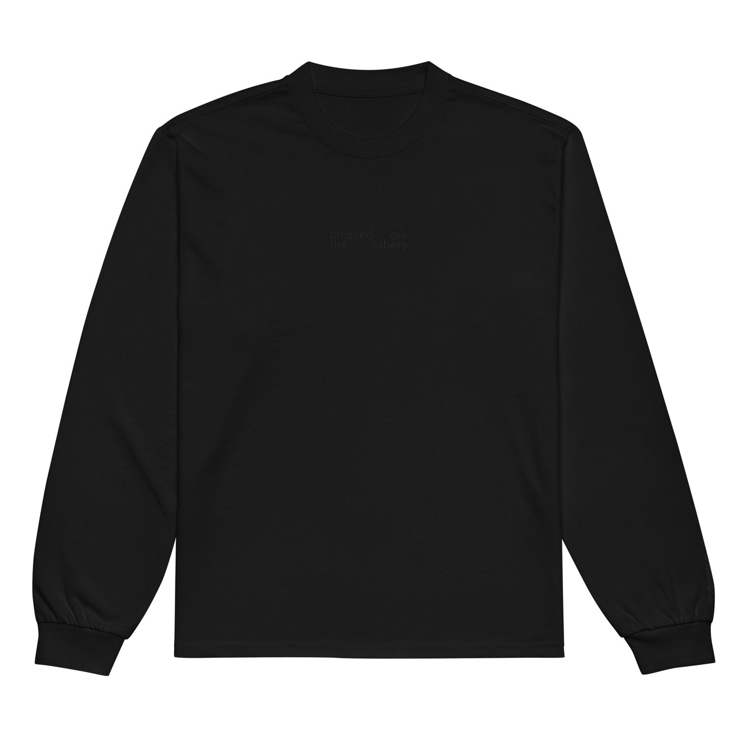 Blessed Baldwin Embroidered Long Sleeve Black - Tone on Tone