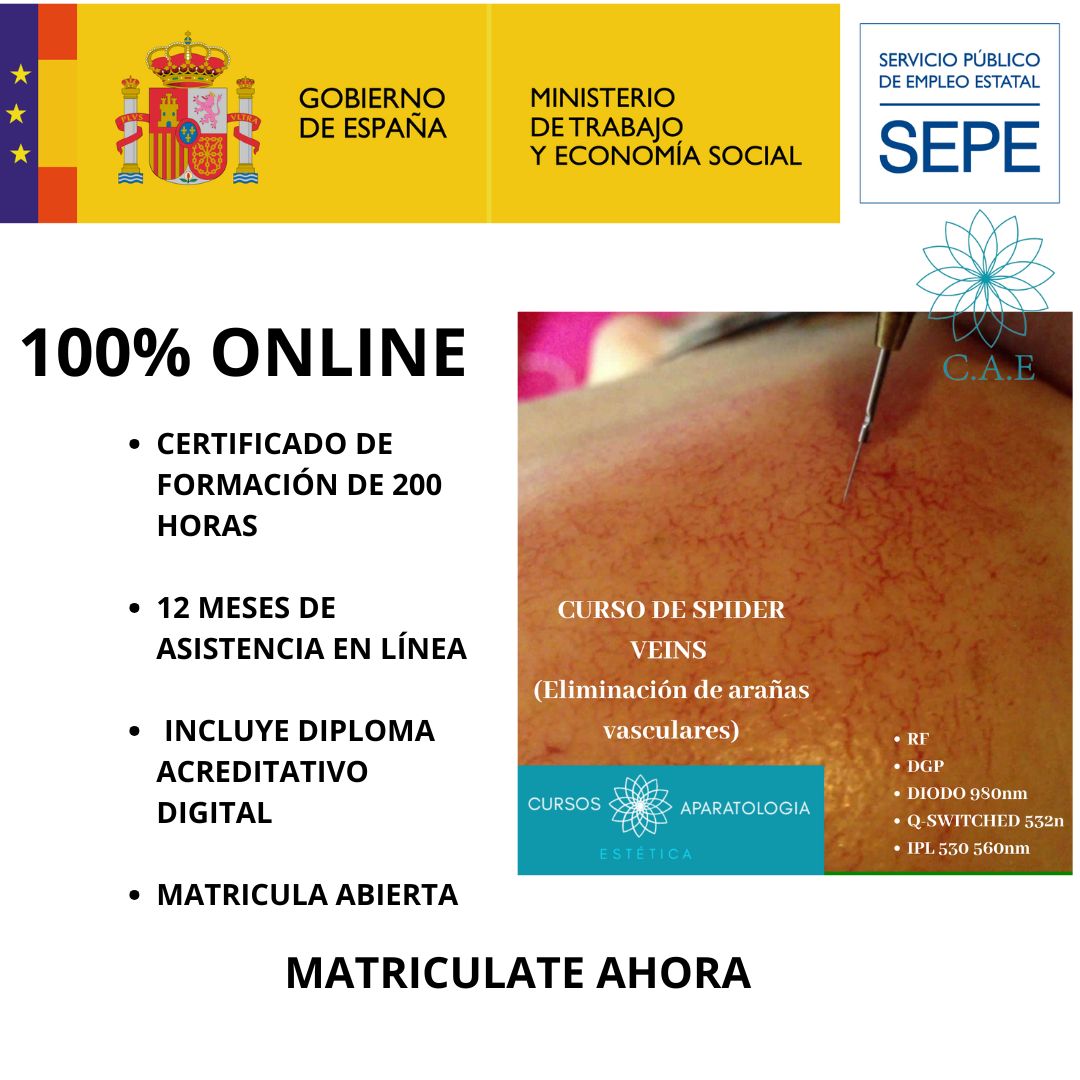 Curso Online Spider Veins ( Eliminación de Arañas Vasculares) + CERTIFICACIÓN