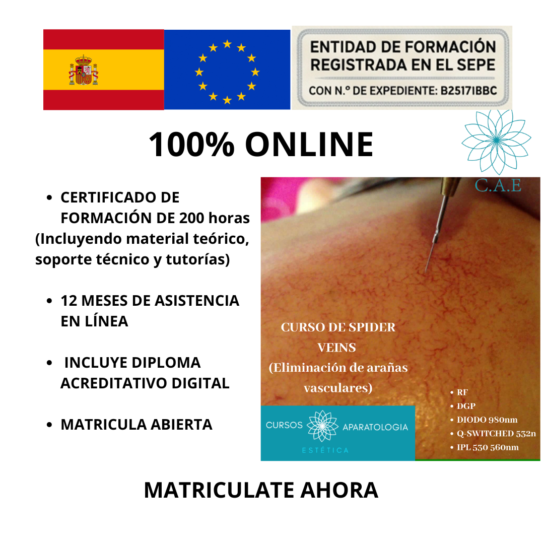 Curso Online Spider Veins ( Eliminación de Arañas Vasculares) + CERTIFICACIÓN