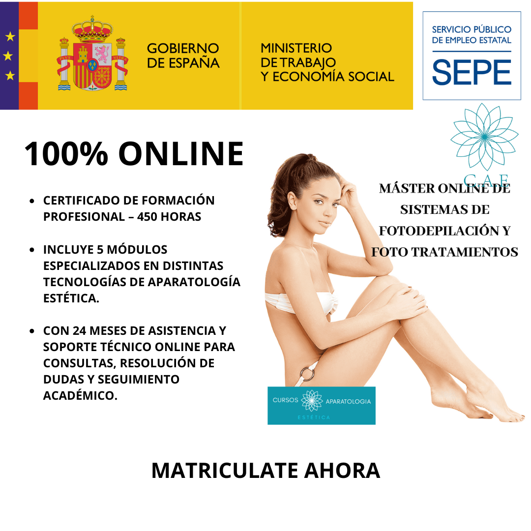 Máster Online Sistemas de Fotodepilación y Foto tratamientos + CERTIFICACIÓN