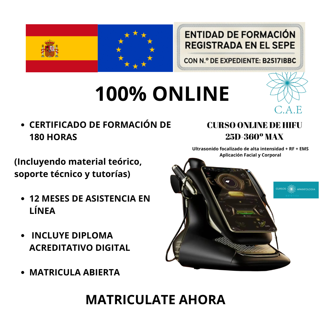 Curso Online de HIFU 25D - 360ºMAX + CERTIFICACIÓN