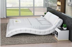 Smart LED Bedroom Furniture Double Modern Leather Bed (LB8824B)