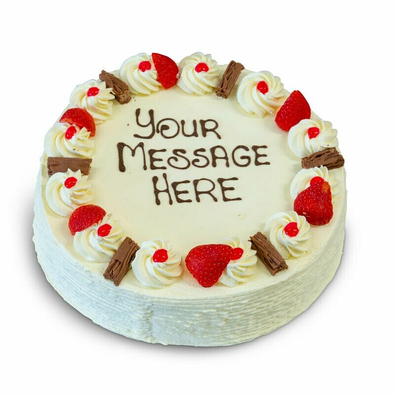 Fresh Cream Strawberry &amp; Flake 12&quot; Round