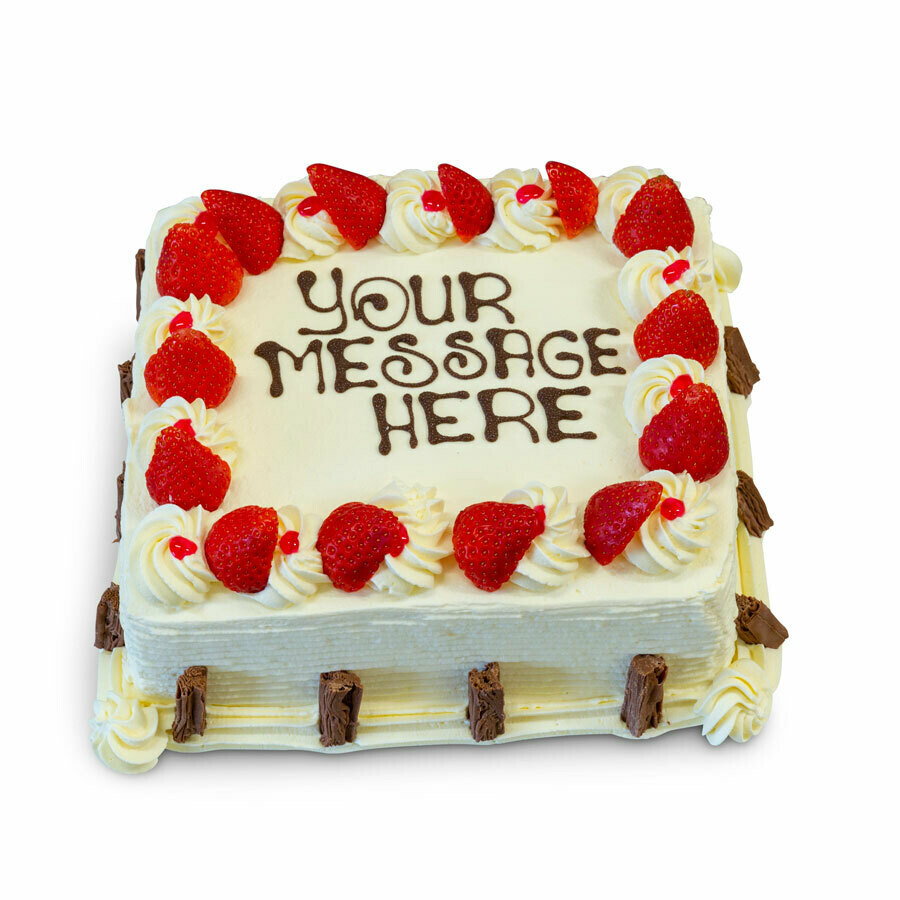 Fresh Cream Strawberry &amp; Flake 10&quot; x 8&quot; Rectangle