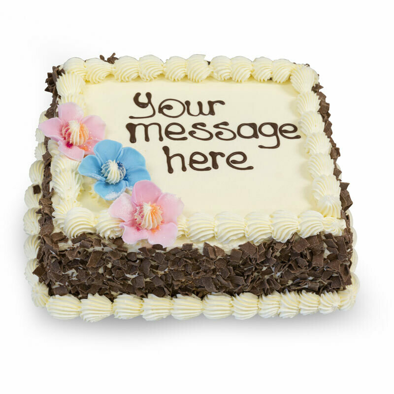 Buttercream &amp; Vanilla Sponge with Chocolate Chip Coating 8&quot; x 10&quot; Rectangle
