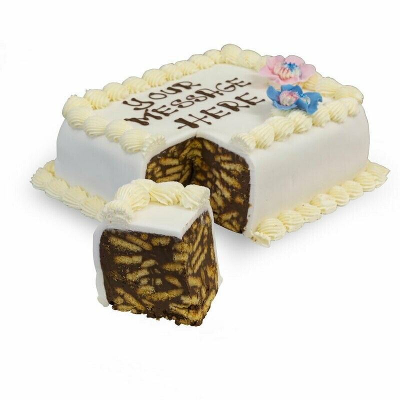 Chocolate Biscuit Cake with Regal Icing 10&quot; x 8&quot;