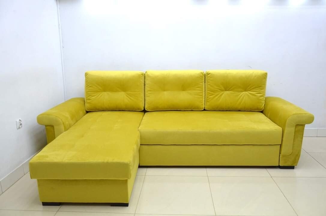 L shape hydraulic sofa come bed
