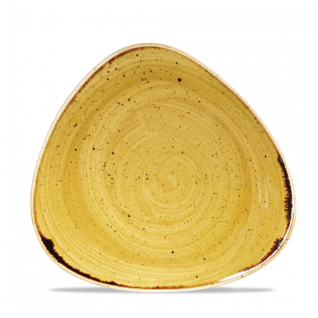Churchill ​- Piatto triangolare 22,9 cm Mustard Seed Yellow Stonecast