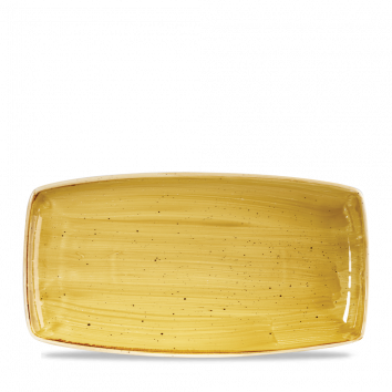 Churchill - Längliche Teller 34,5 x 18,5 cm Mustard Seed Yellow Stonecast