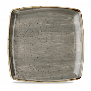 ​Churchill ​- Piatto piano quadrato 26,8 cm Peppercorn Grey Stonecast