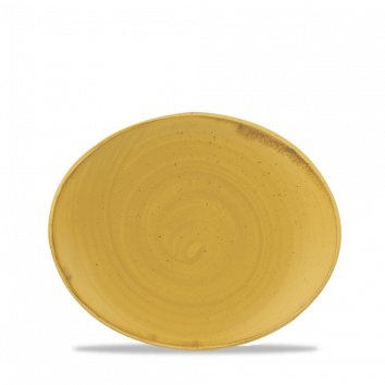 ​Churchill ​- Piatto ovale 19,2 x 16 cm Mustard Seed Yellow Stonecast