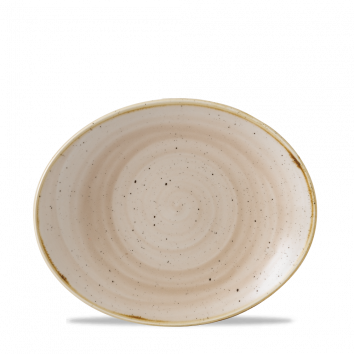 Churchill - Ovaler Facher Teller 19,2 x 16 cm Nutmeg Cream Stonecast