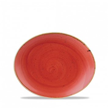 Churchill - Ovaler Flacher Teller 19,2 x 16 cm Berry Red Stonecast