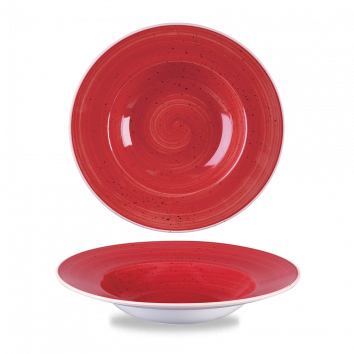Churchill - Tiefer Teller mit Fahne 24 cm Berry Red Stonecast