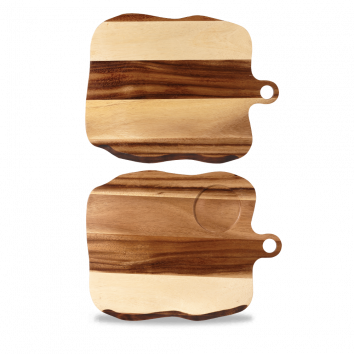 Churchill - Tagliere Quadrato Naturale con Impronta in legno di Acacia  35x27 cm