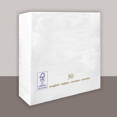 Tovagliolo Bianco 2 veli 30x30 cm - Tirolix