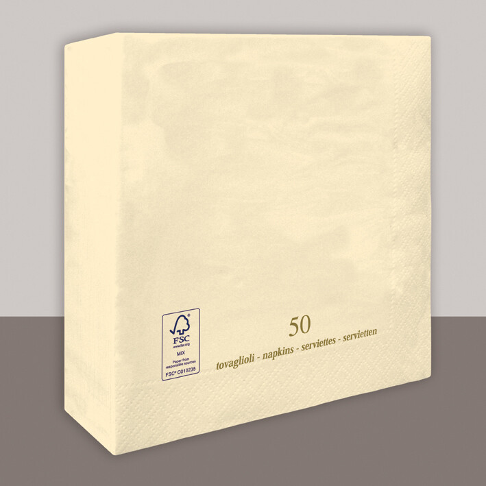 Tovagliolo Panna 2 veli 25x25 cm - Tirolix