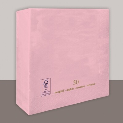 Tovagliolo Rosa Tenue 2 veli 25x25 cm - Tirolix