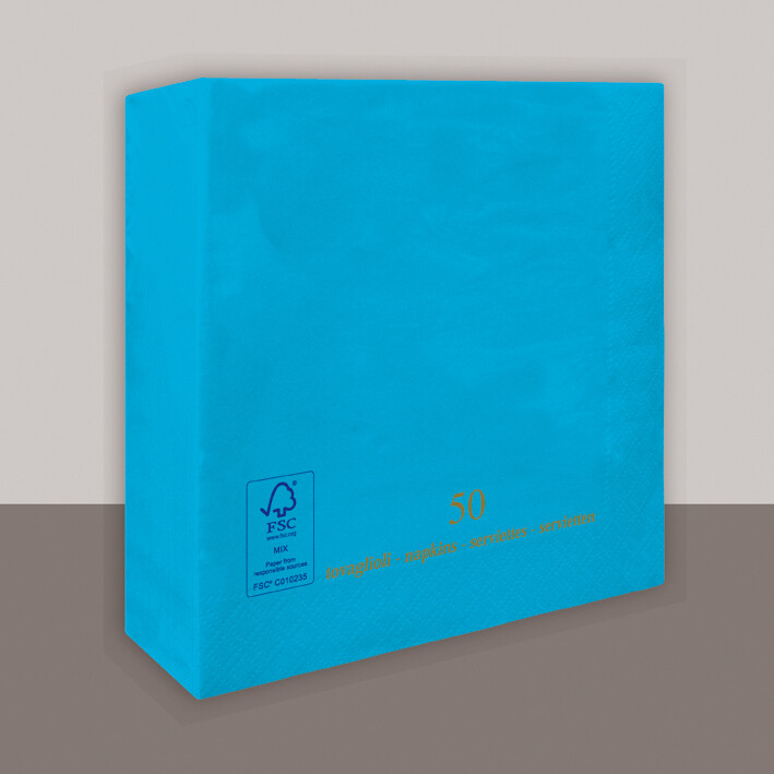 Tovagliolo Turchese 2 veli 25x25 cm - Tirolix