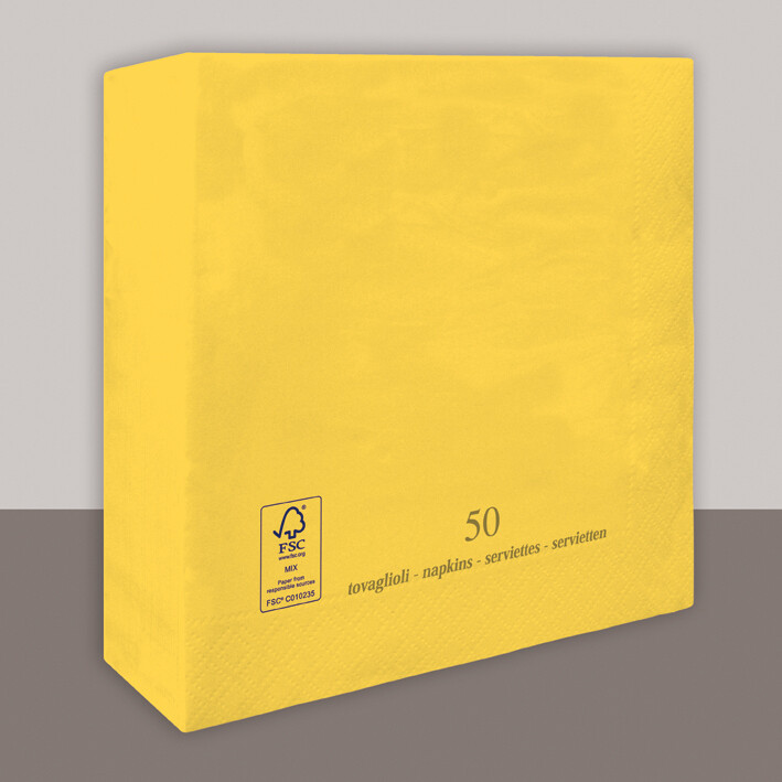 Tovagliolo Giallo limone 2 veli 33x33 cm  - Tirolix