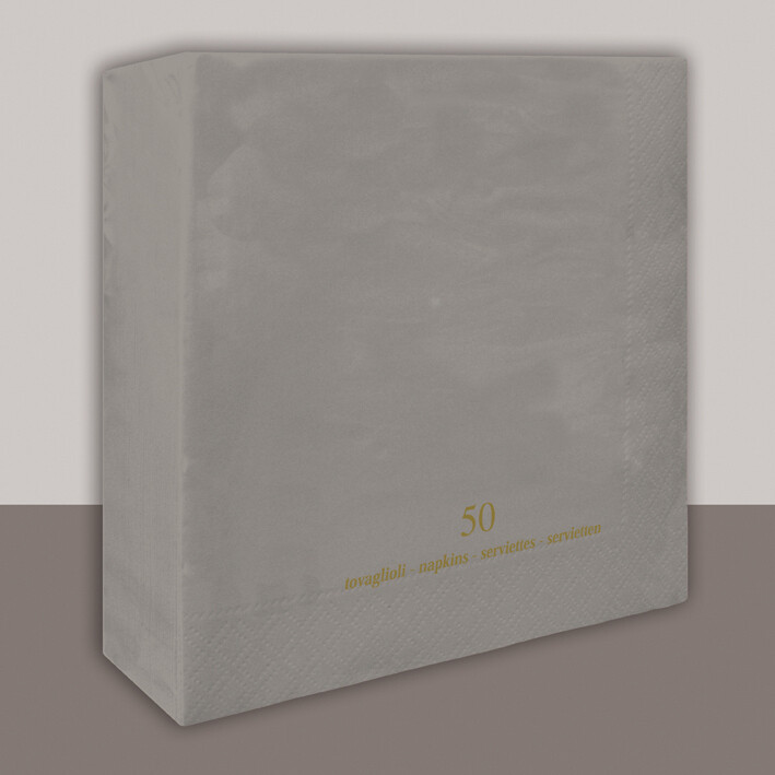 Tovagliolo Grigio satin 2 veli 40x40 cm - Tirolix