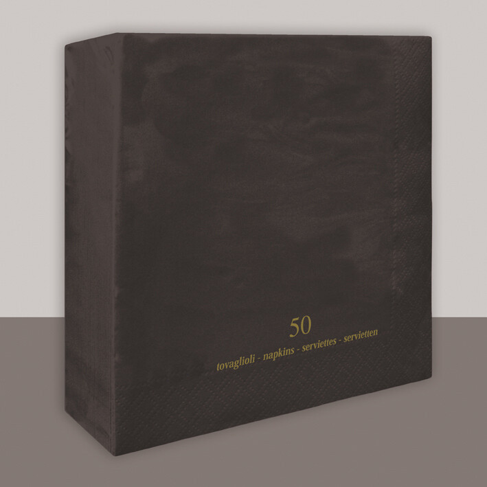 Tovagliolo Nero 2 veli 40x40 cm - Tirolix