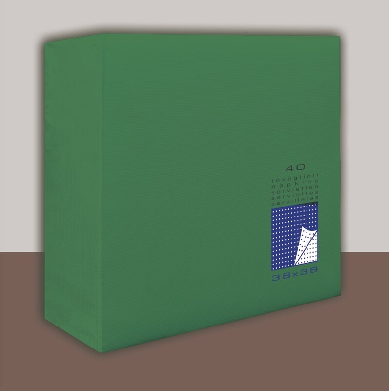 Tovagliolo Verde foresta 2 veli 38x38 cm Punta/Punta - Tirolix