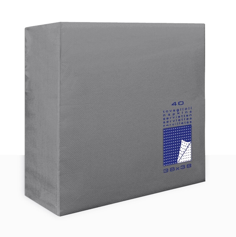 Tovagliolo Grigio satin 2 veli 38x38 cm Punta/Punta - Tirolix
