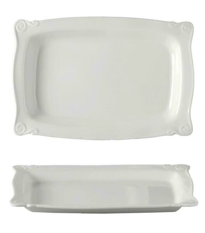 Tirolix - Rectangular Scalloped Tray 36 x 24 cm Plates