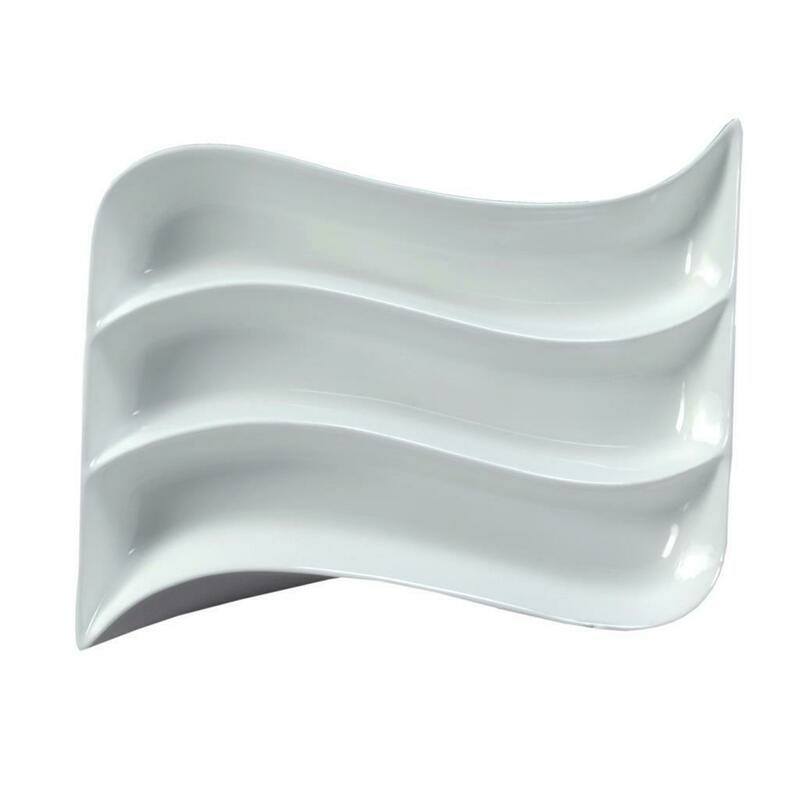 Tirolix - Vassoio Onda 3 Scomparti 18,5 x 14 cm Antipastiere