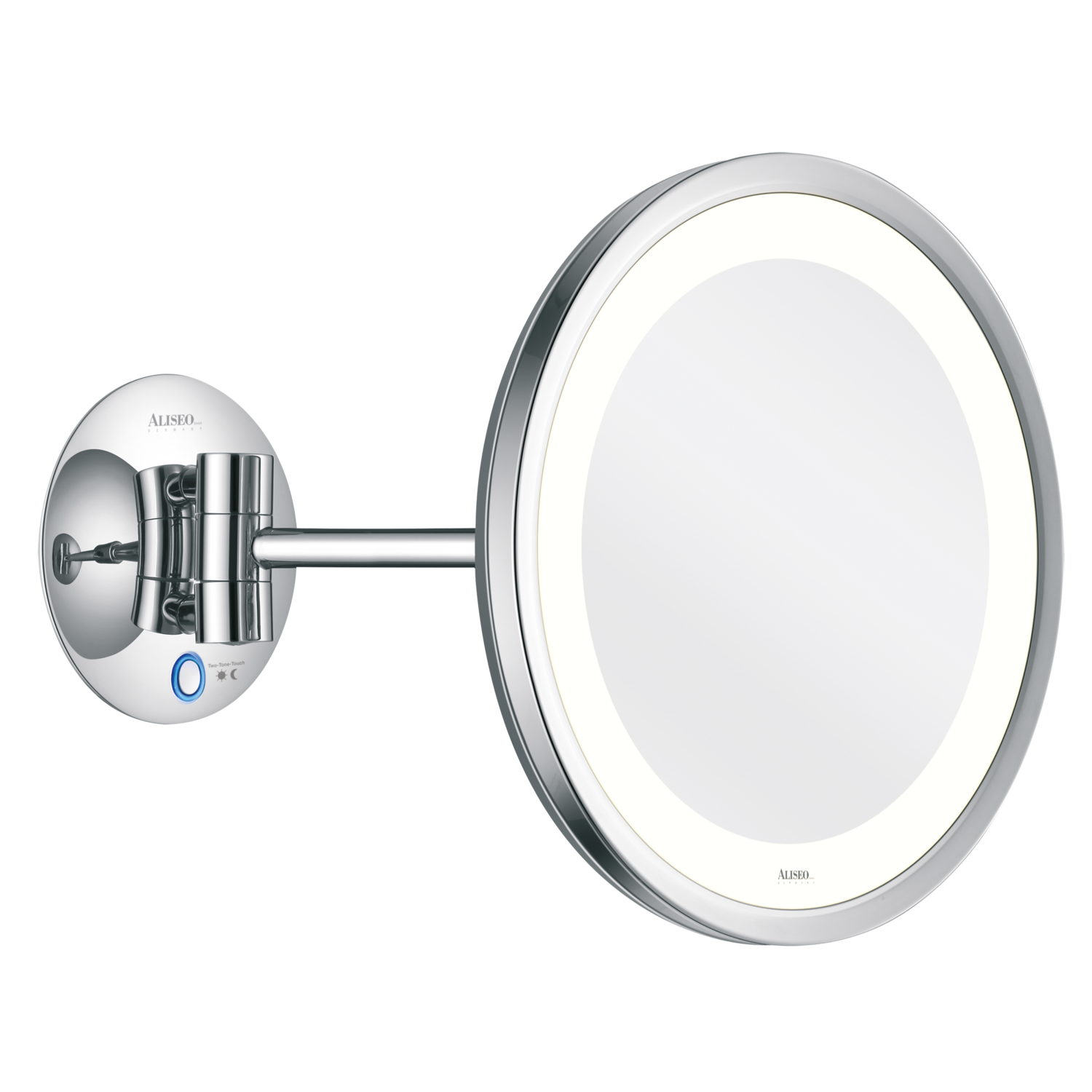 Aliseo - Specchio illuminato Tondo con braccio orientabile LED Saturn T3