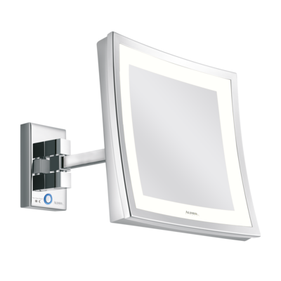 Aliseo - Specchio Quadrato illuminato con braccio orientabile LED Cubik T3