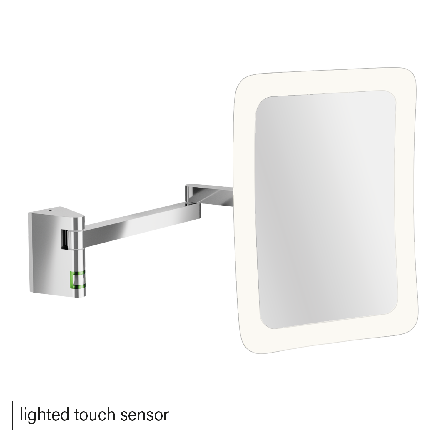 Aliseo - Specchio illuminato Quadrato con doppio braccio orientabile LED Vision
