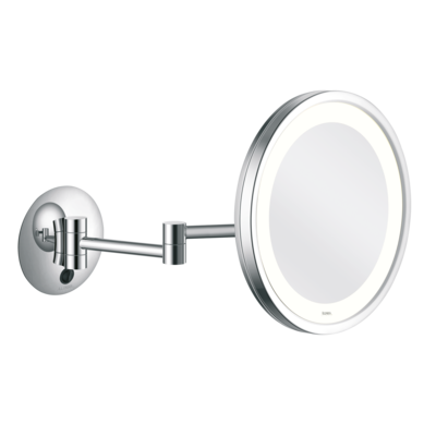 Aliseo - Specchio illuminato con doppio braccio orientabile cromato LED City Light