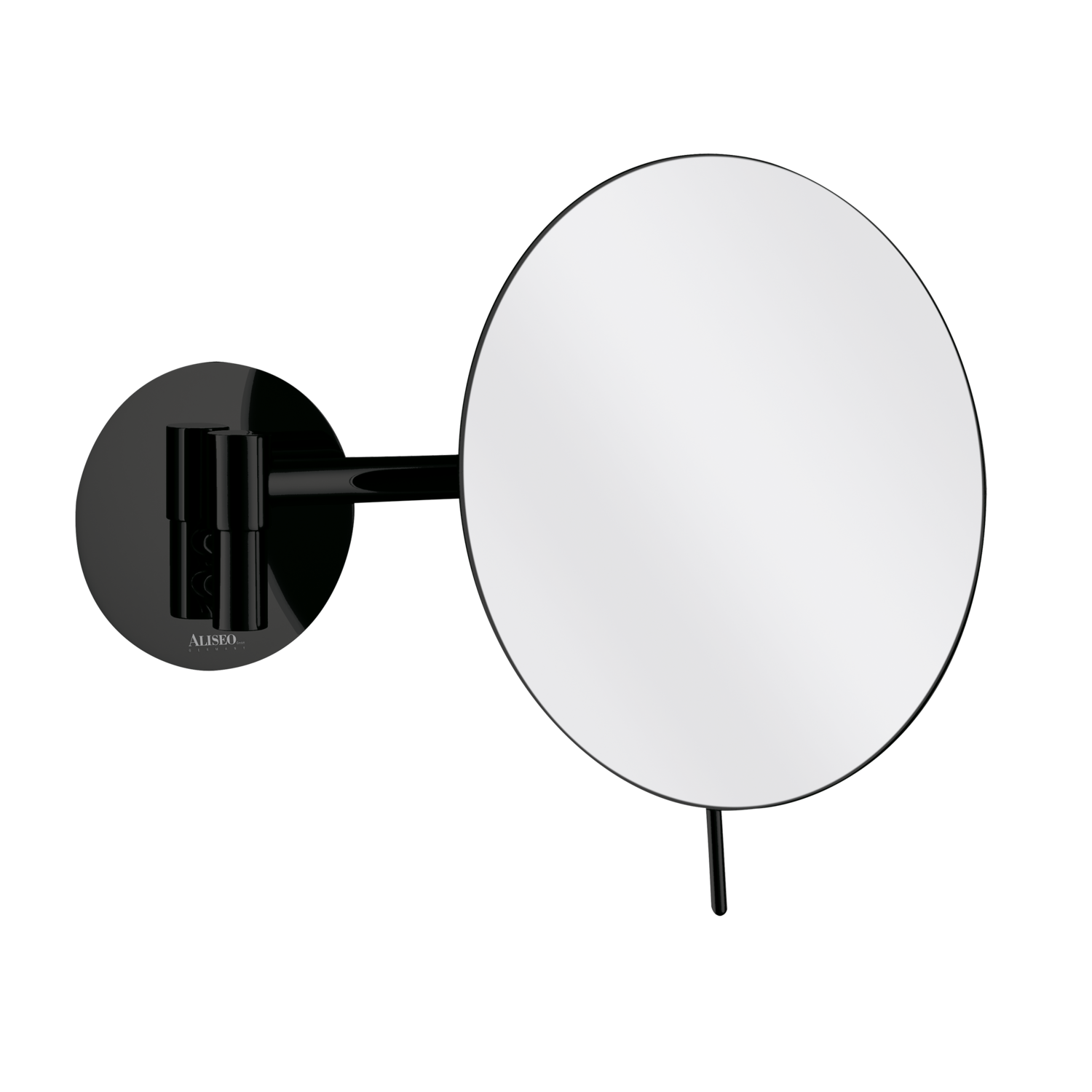 Aliseo - Specchio con braccio orientabile Nero Opaco Cosmo Minimalist ​ø 200 mm