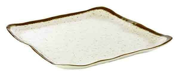 APS - Piatto &quot;Stone Art&quot; 32,5 x 33 cm Bianco, Marrone