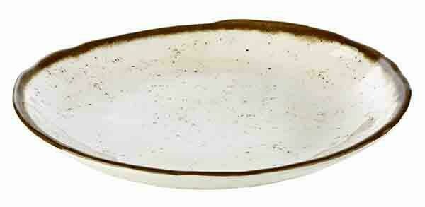 APS - Piatto &quot;Stone Art&quot; 23,5 x 24,5 cm Bianco, Marrone