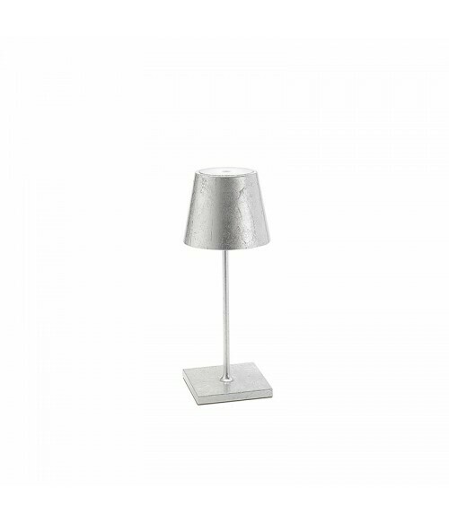 Tischlampe Poldina Pro Mini Silber Blatt - Zafferano