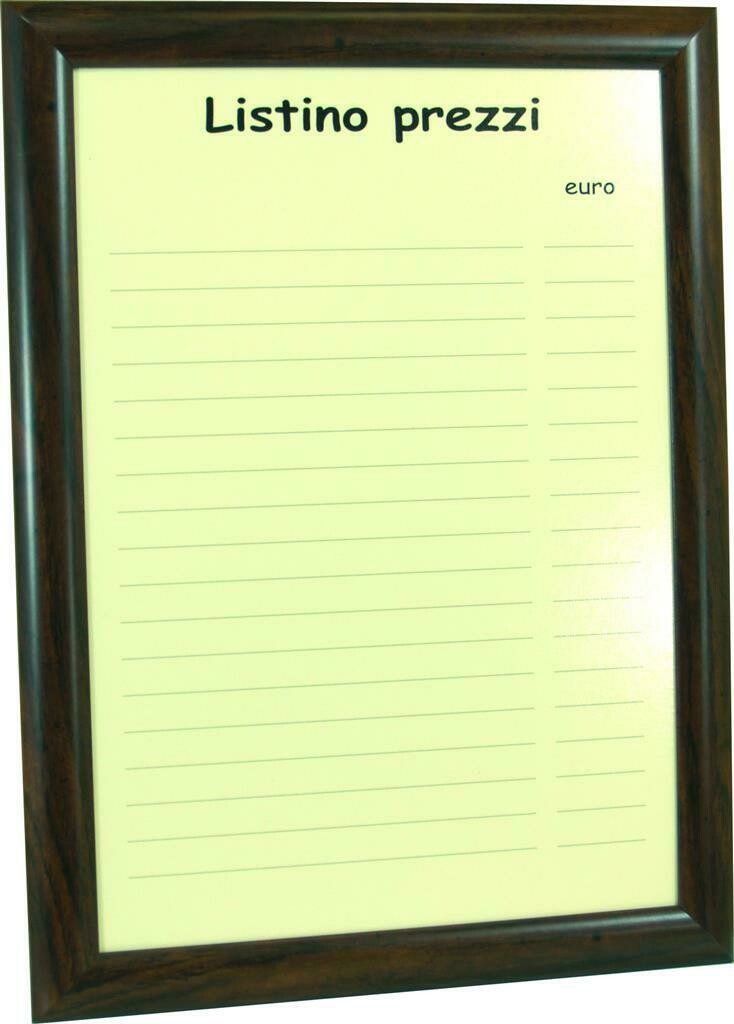 Cornice Listino Bar 47x35 cm Noce PNC01 - Nero Lavagne