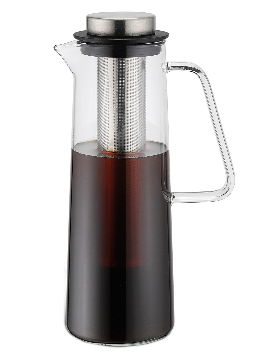 Kaffeekanne aus Borosilikatglas/Edelstahl 1 l - Weis