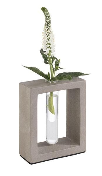 APS - Vaso con inserto in vetro &quot;Element&quot; 4,5 x 10 cm Grigio