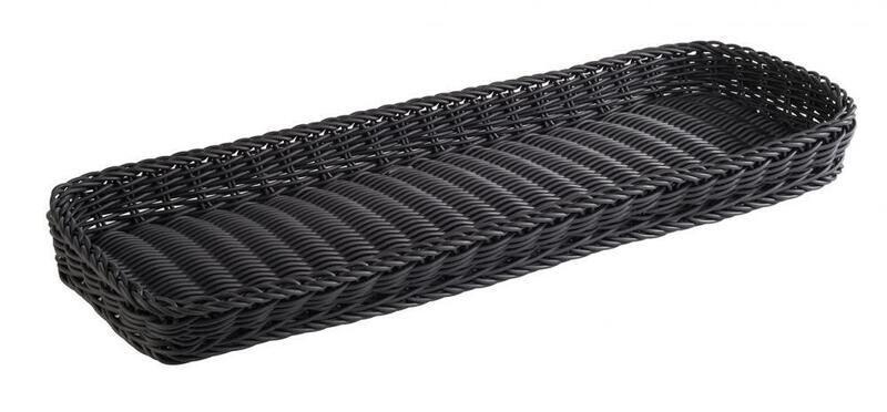 APS - Cesto rettangolare &quot;Profi Line&quot; 20 x 60 cm Nero