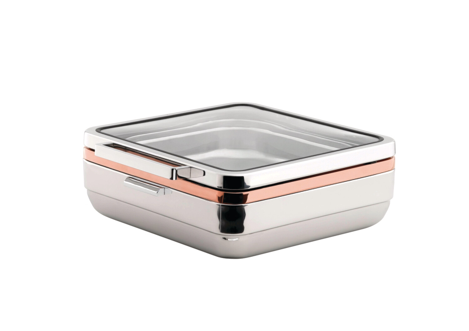 Yegam - Induction Chafing Dish Square Oro Rosa 5.5ltr T-Collection